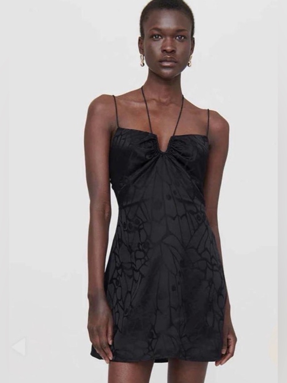 NWT ANINE BING Black Silk Blend Textured Mini Dress – Size M